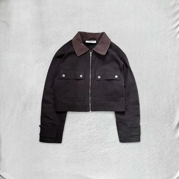 No Boundaries Black Soot Cropped Biker Trucker Retro Jacket, Women’s XXS (00) - Picture 1 of 5